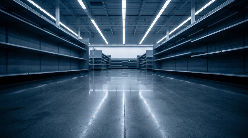 Empty big box retail store aisle representing a disability discrimination case